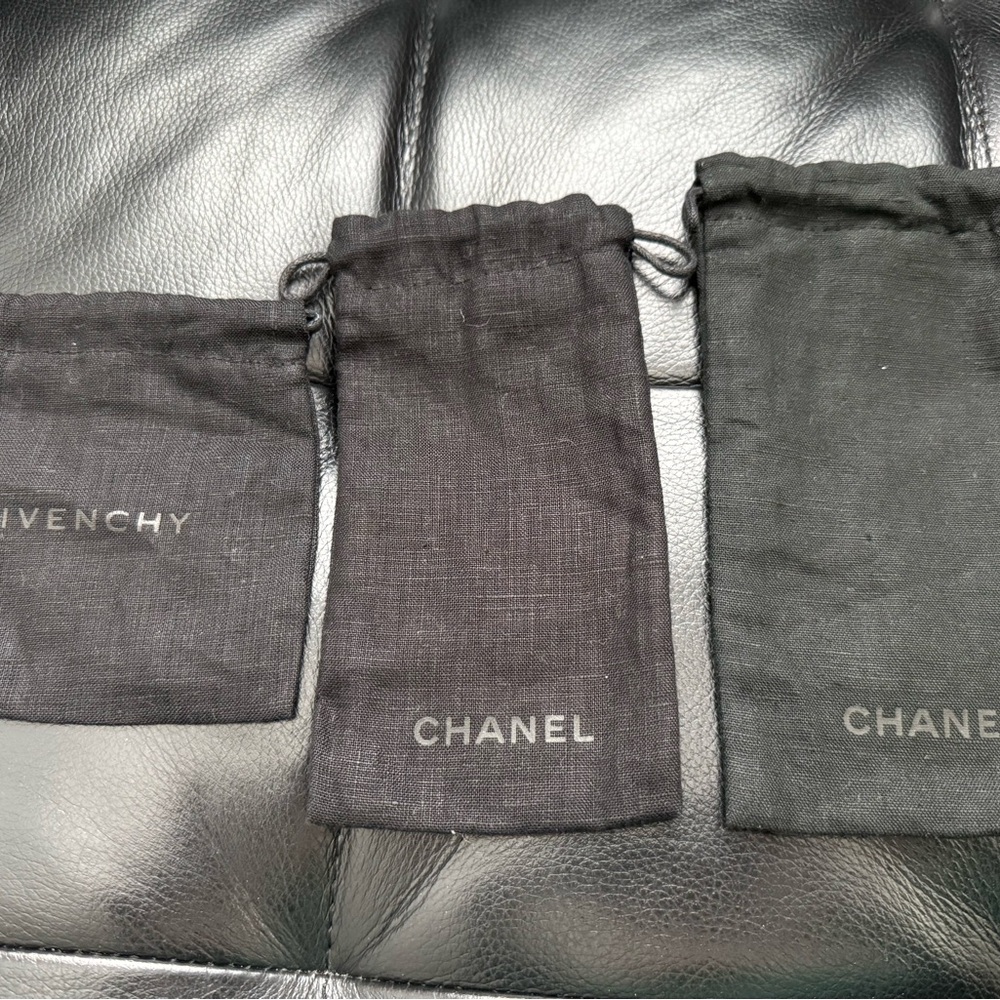 CHANEL and Givenchy Black Glasses Pouch set